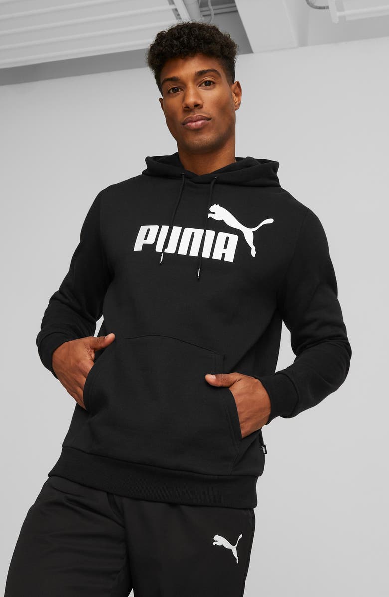 PUMA Essential Big Logo Fleece Hoodie, Alternate, color, Cotton Black