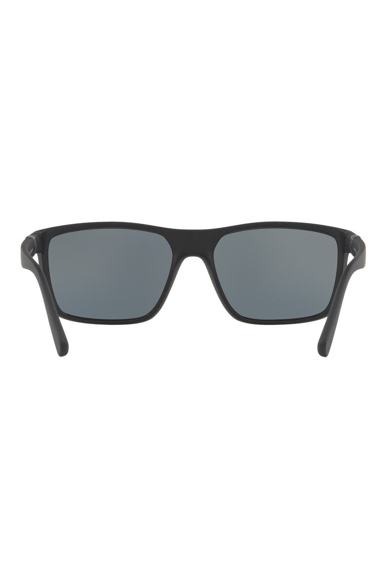 59mm Polarized Rectangular Sunglasses, Alternate, color, MATTE BLACK / POLAR GREY