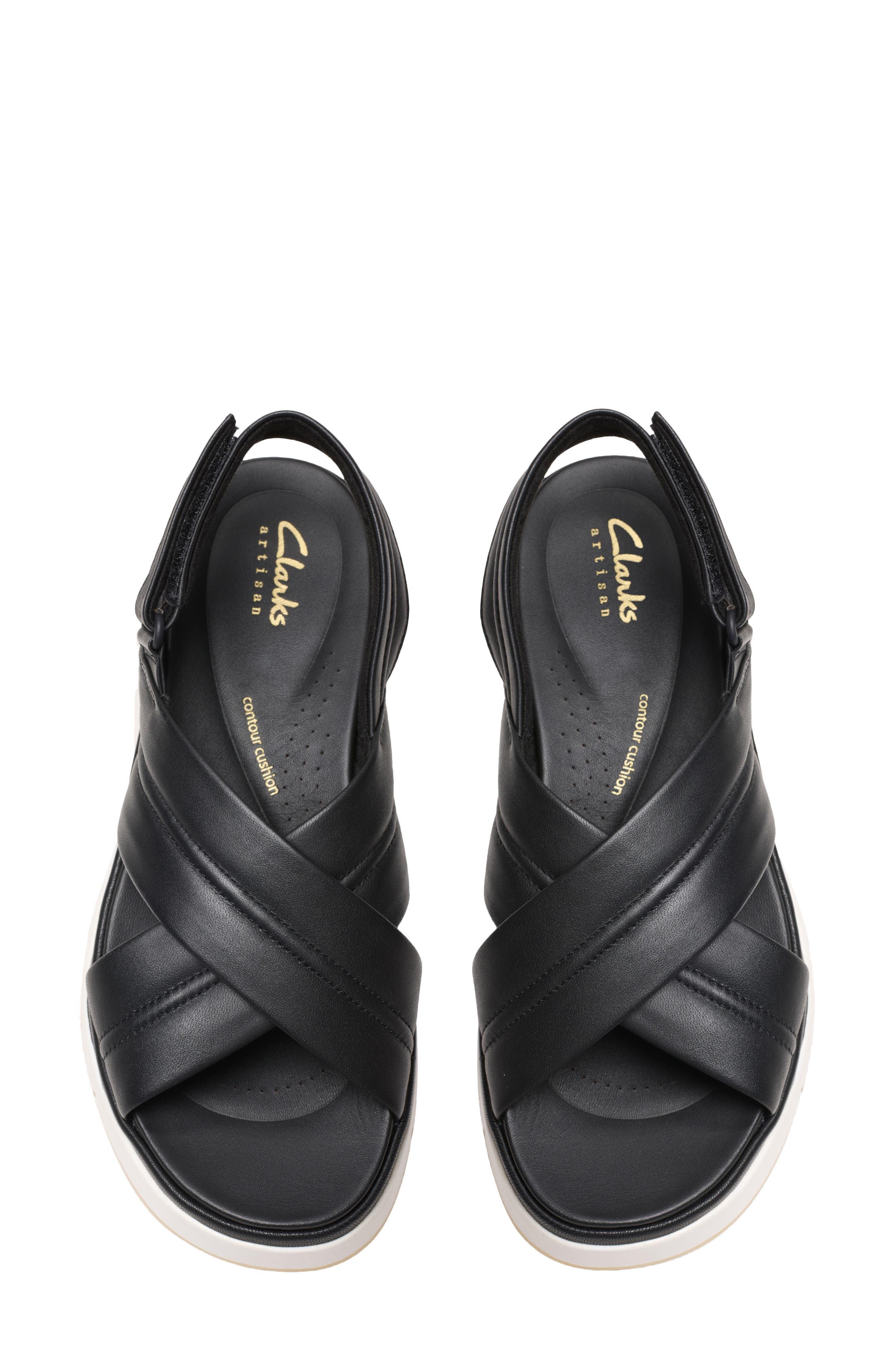 Clarks<sup>®</sup> Tuscan Crisscross Slingback Sandal, Alternate, color, Black Leather