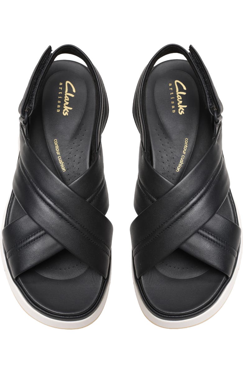 Clarks<sup>®</sup> Tuscan Crisscross Slingback Sandal, Alternate, color, Black Leather