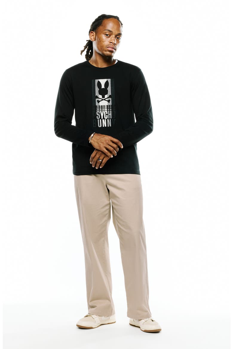 Ty Long Sleeve Embroidered Pima Cotton T-Shirt, Alternate, color, BLACK