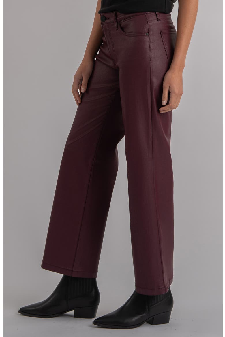 Coated Ankle Wide Leg Jeans, Alternate, color, BLACKBERRY