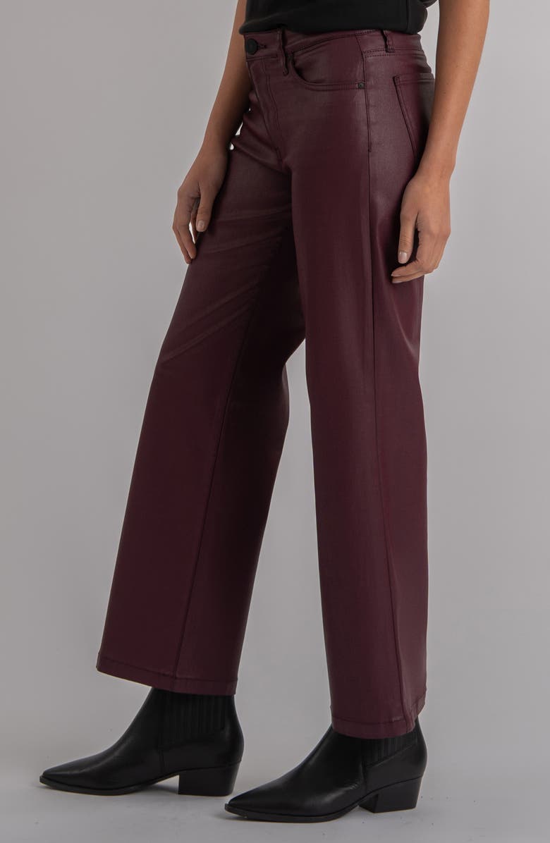 KUT from the Kloth Coated Ankle Wide Leg Jeans, Alternate, color, Blackberry