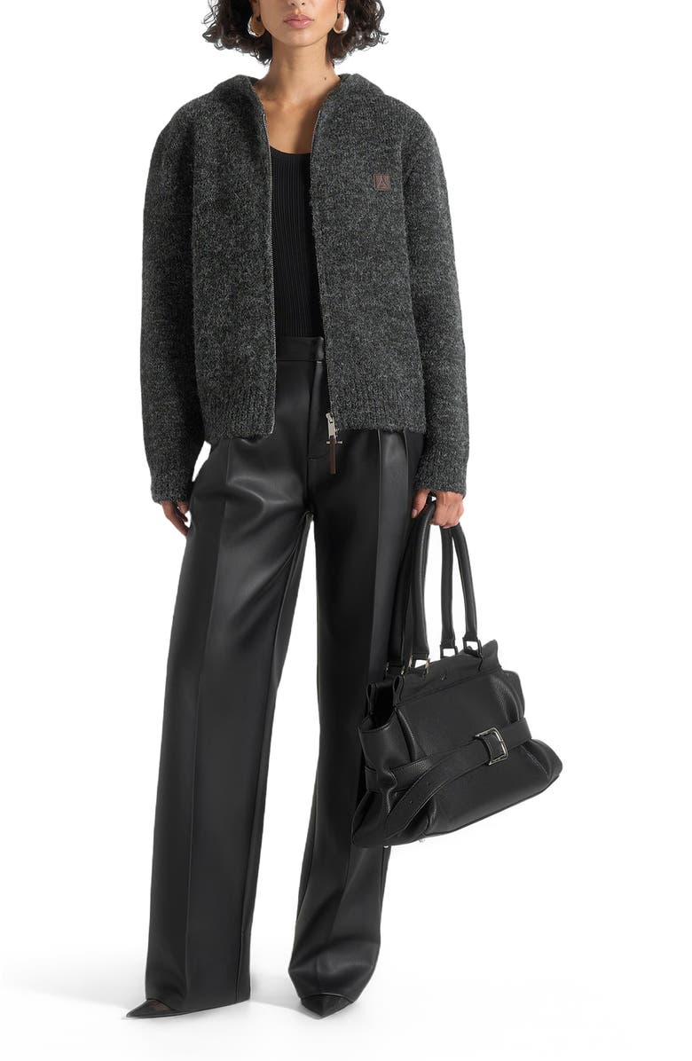 Manière De Voir Billie Unisex Brushed Wool Zip Hoodie, Alternate, color, Grey