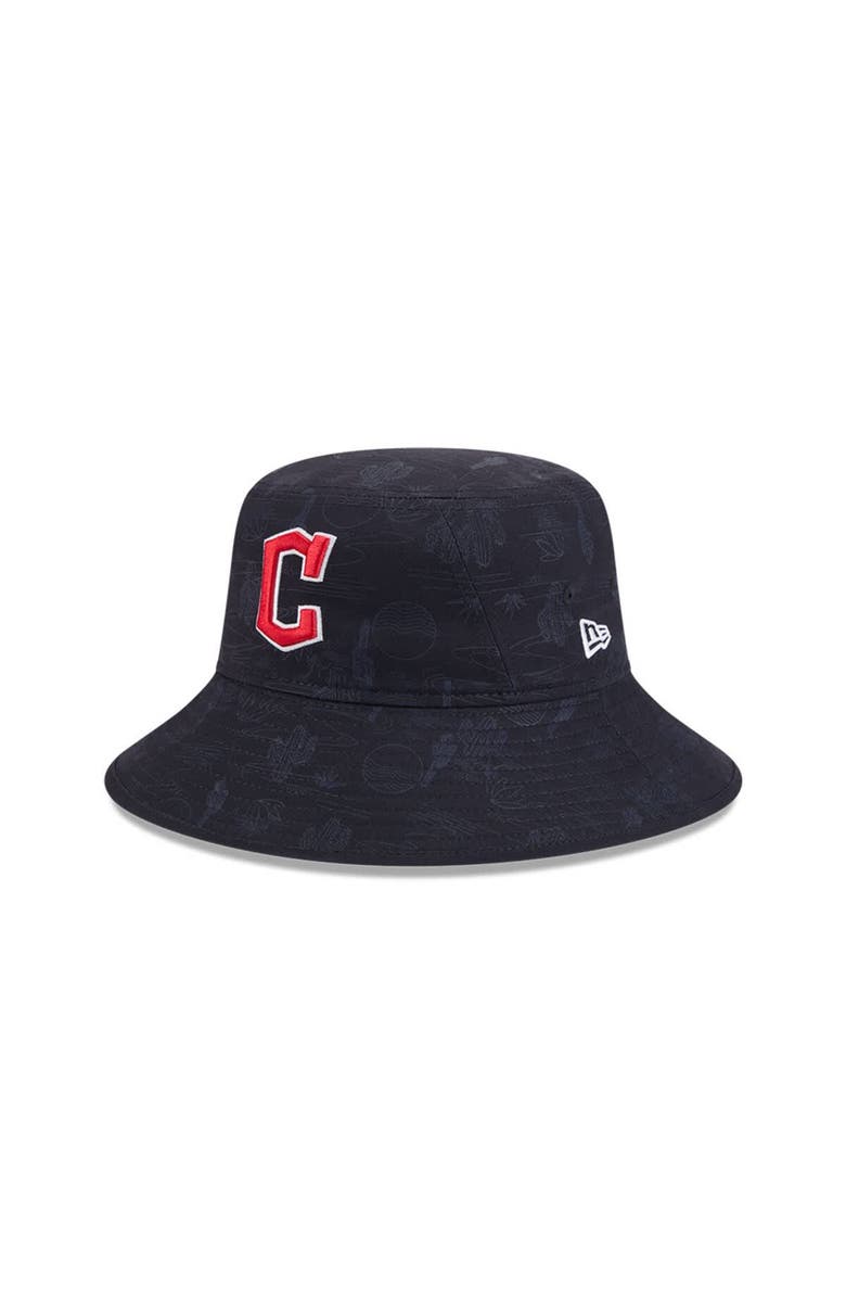 New Era Youth New Era Navy Cleveland Guardians 2025 Spring Training All Over Print Bucket Hat, Main, color, Navy