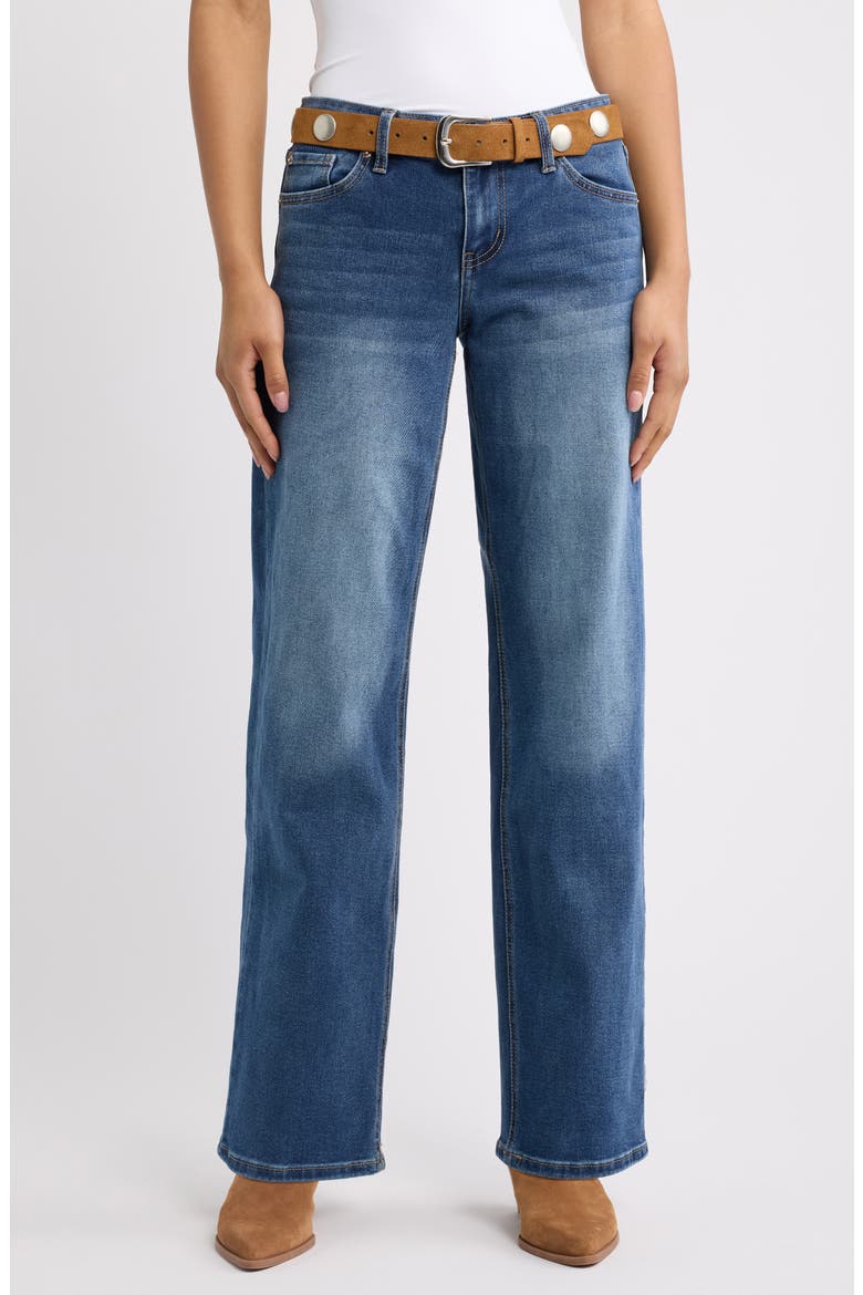 Britney Belt Low Rise Wide Leg Jeans, Main, color, 08PT - TINTED DARK W