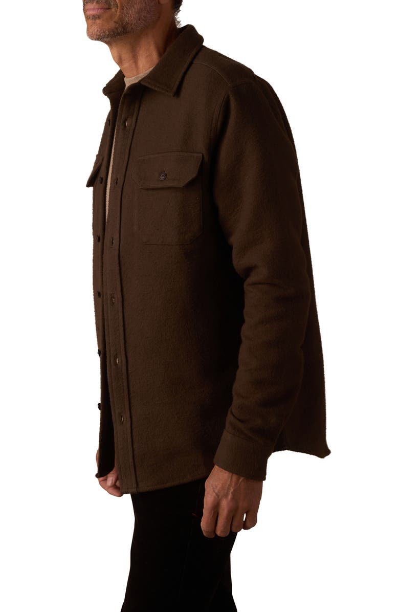 The Normal Brand Heavyweight Cotton Flannel Button-Up Overshirt, Alternate, color, Dark Brown