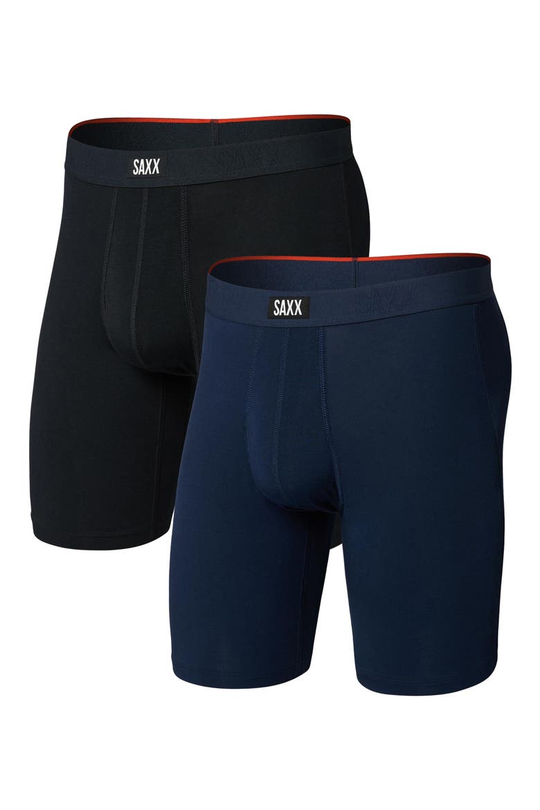 Vibe 2-Pack Long Boxer Briefs, Main, color, BLACK/ NAVY
