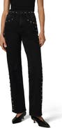 Joe's The Margot Embellished Studded High Waist Straight Leg Jeans