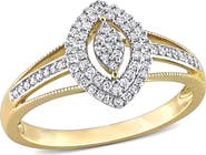 DELMAR Pavé Diamond Double Halo Marquise Ring - 0.25ct.