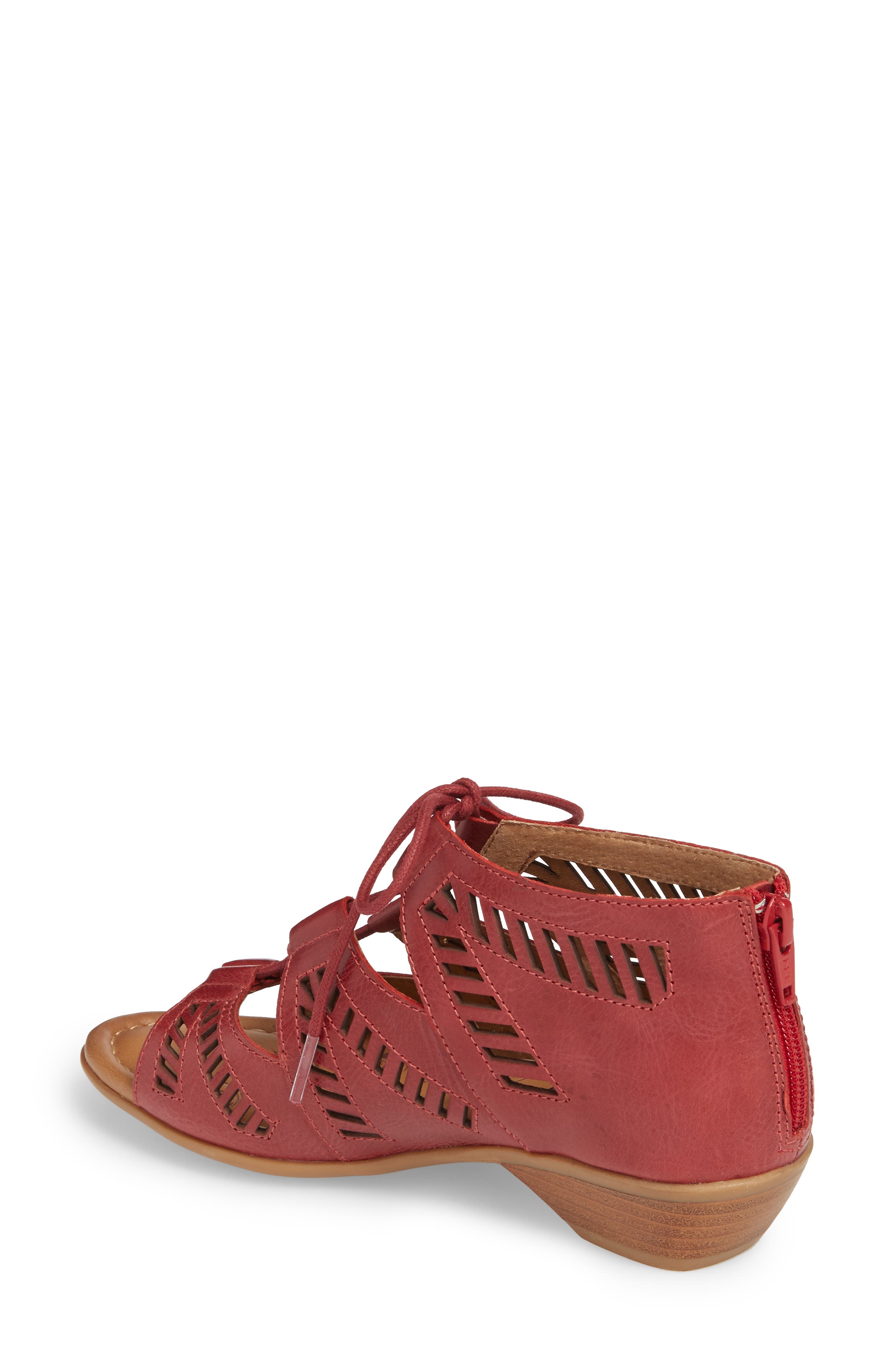 Riley Ghillie Sandal, Alternate, color, CHERRY RED LEATHER