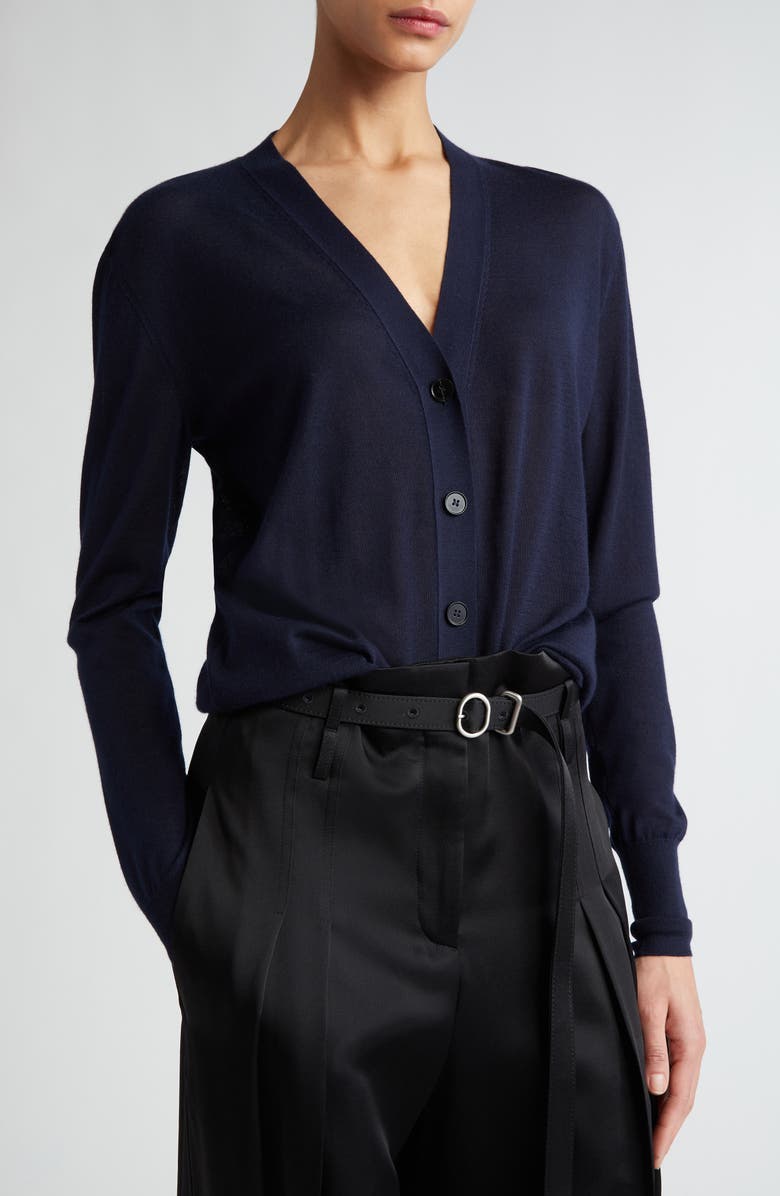 Jil Sander Featherweight Cashmere V-Neck Cardigan, Alternate, color, 