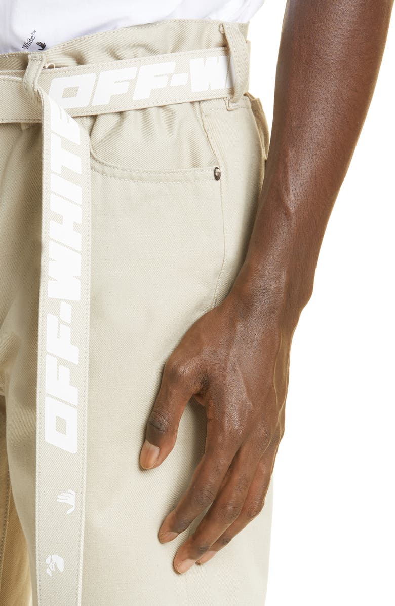 Off-White Logo Slim Slouch Shorts, Alternate, color, 