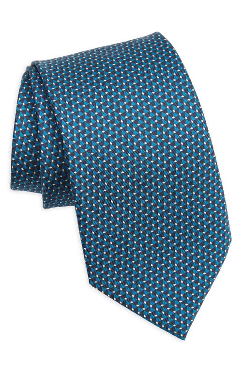 ZEGNA TIES Triangle Silk Tie in Teal 