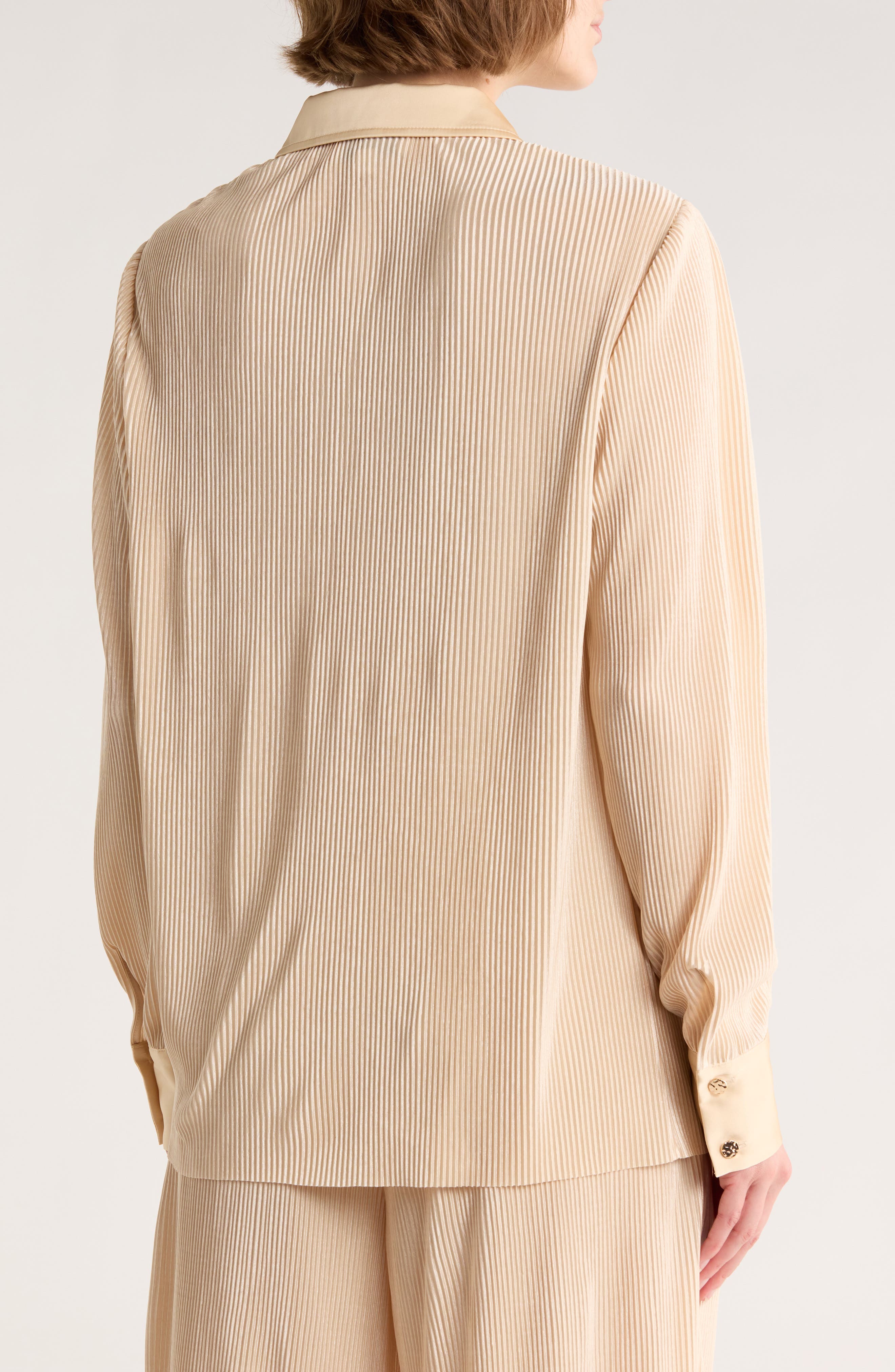 Plisse Charmeuse Button-Down Shirt - image 4