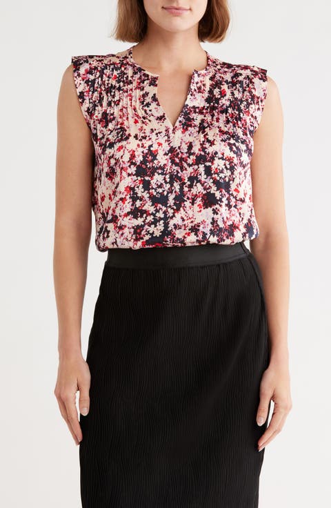 Binalli Floral Ruffle Sleeveless Top