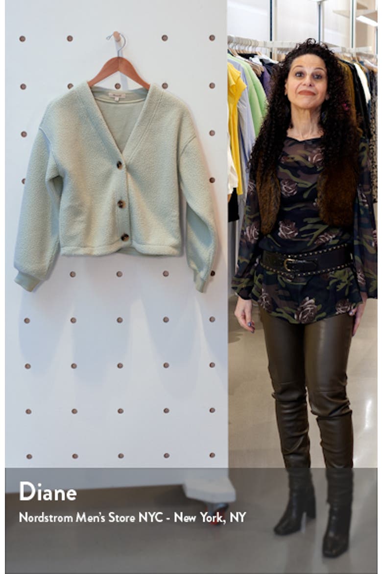 Resourced Faux Shearling Crop Cardigan video