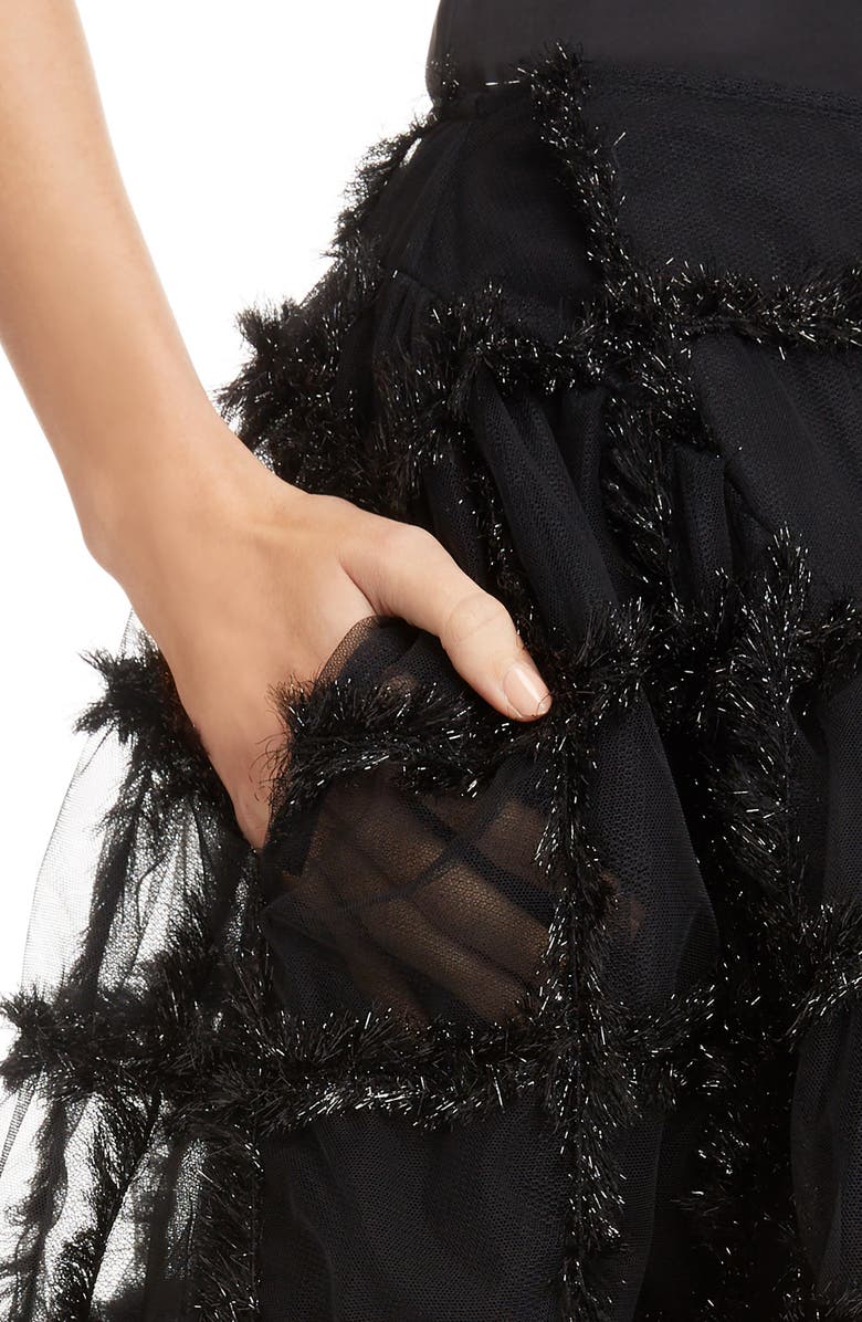 Simone Rocha Tinsel Check Tulle Skirt, Alternate, color, 