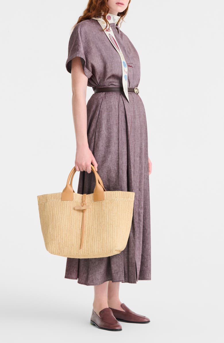 Longchamp Large Le Roseau Raffia Tote, Alternate, color, Vegetal