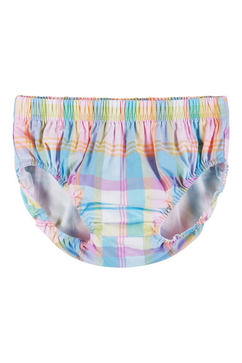 Plaid Cotton Sundress, Bloomer & Headband Set, Alternate, color, BLUE PLAID