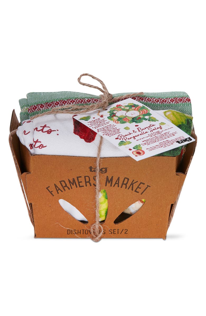 tag Panzella Salad Set of 2 Assorted Kitchen Towels, Alternate, color, Green Multi