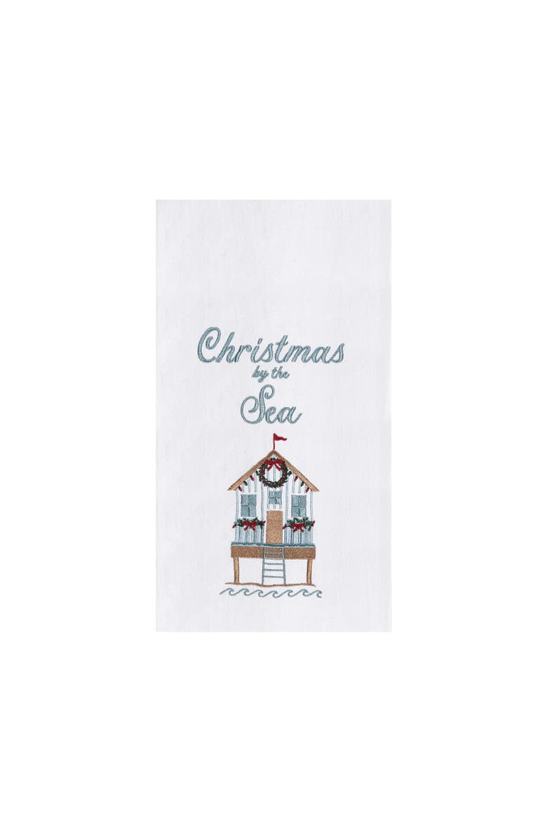 Christmas by The Sea Coastal Towel, Main, color, Blue