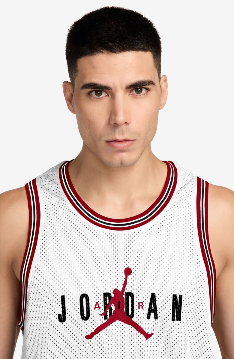 Jordan Air Mesh Jersey Tank, Alternate, color, White/ Gym Red