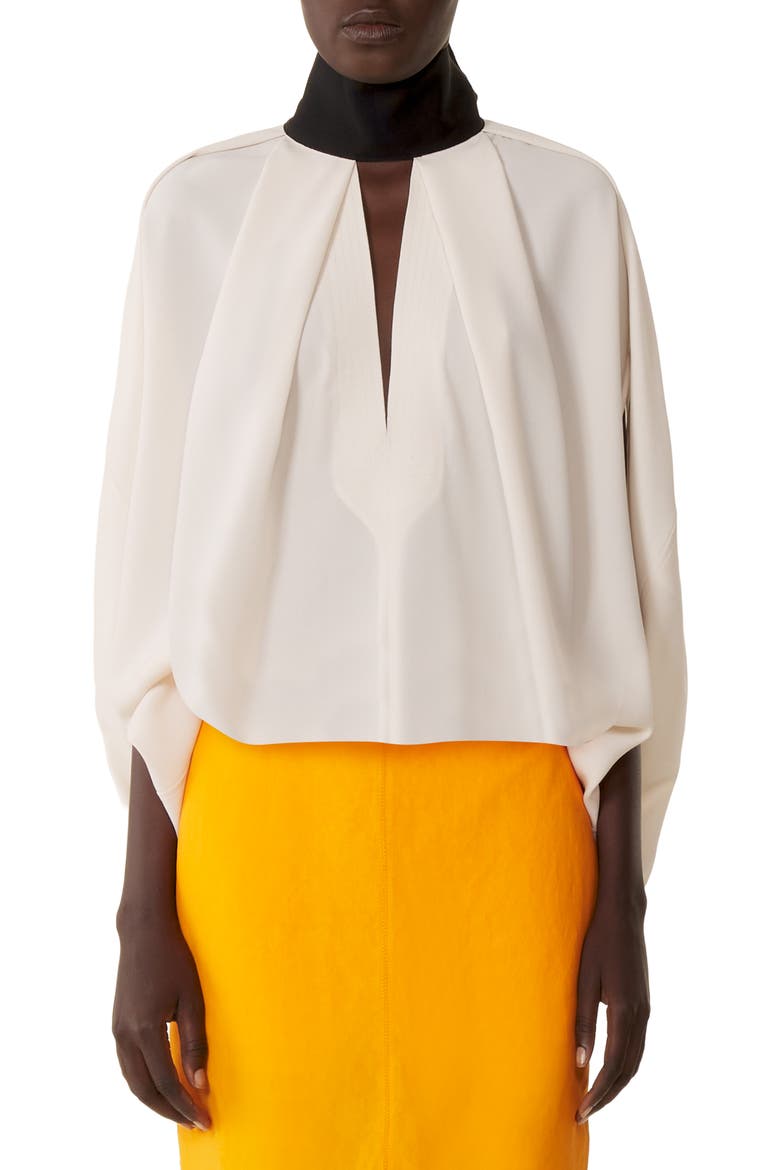 Asymmetrical Midi Skirt In Paper And Viscose, Alternate, color, Mandarin