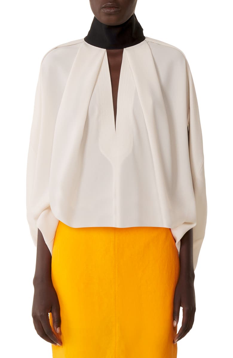 Lanvin Asymmetrical Midi Skirt In Paper And Viscose, Main, color, Mandarin