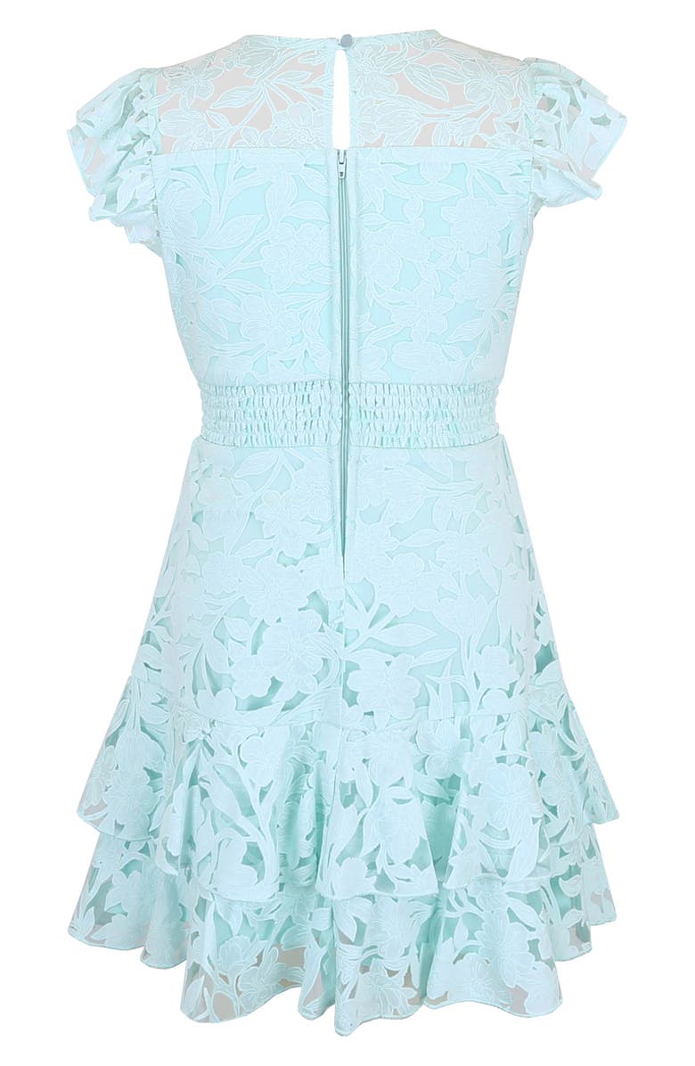 Zunie Kids' Burnout Lace Overlay Party Dress, Alternate, color, Mint