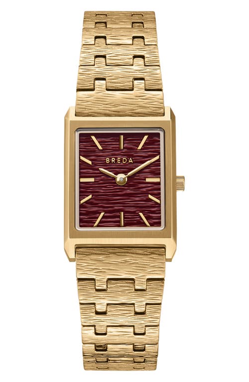BREDA Virgil Revival Bracelet Watch, 20mm in 18K Gold-Plated/Brown 