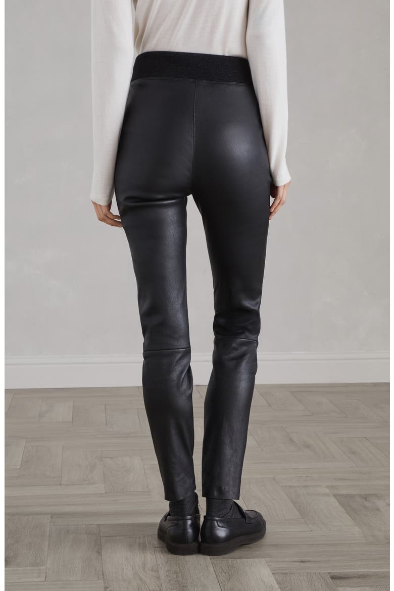 Stretch nappa leather leggings, Alternate, color, Black