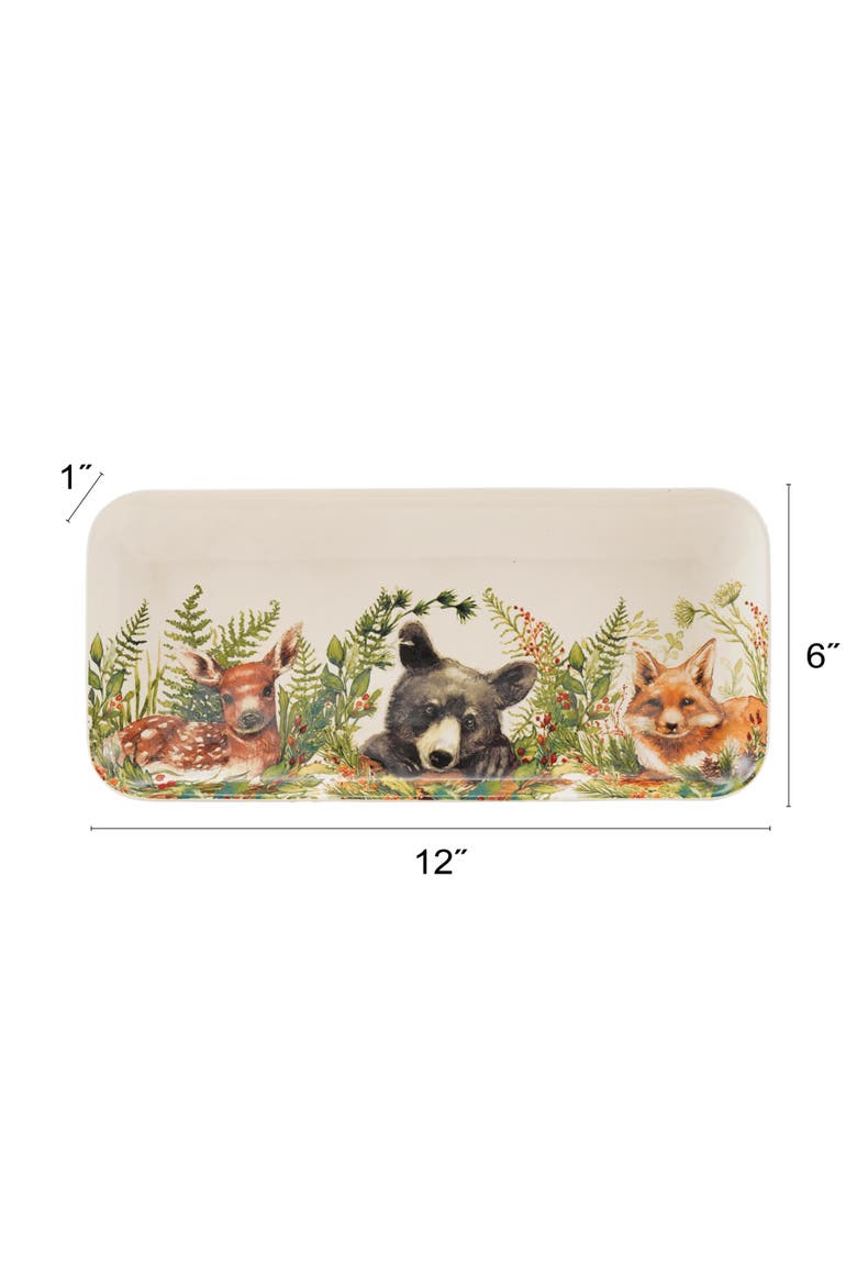 Stoneware Woodland Botanical Platter, Alternate, color, Multicolor