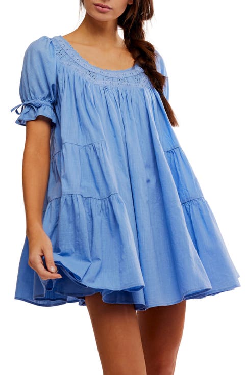 Sandy Shores Cotton Babydoll Minidress