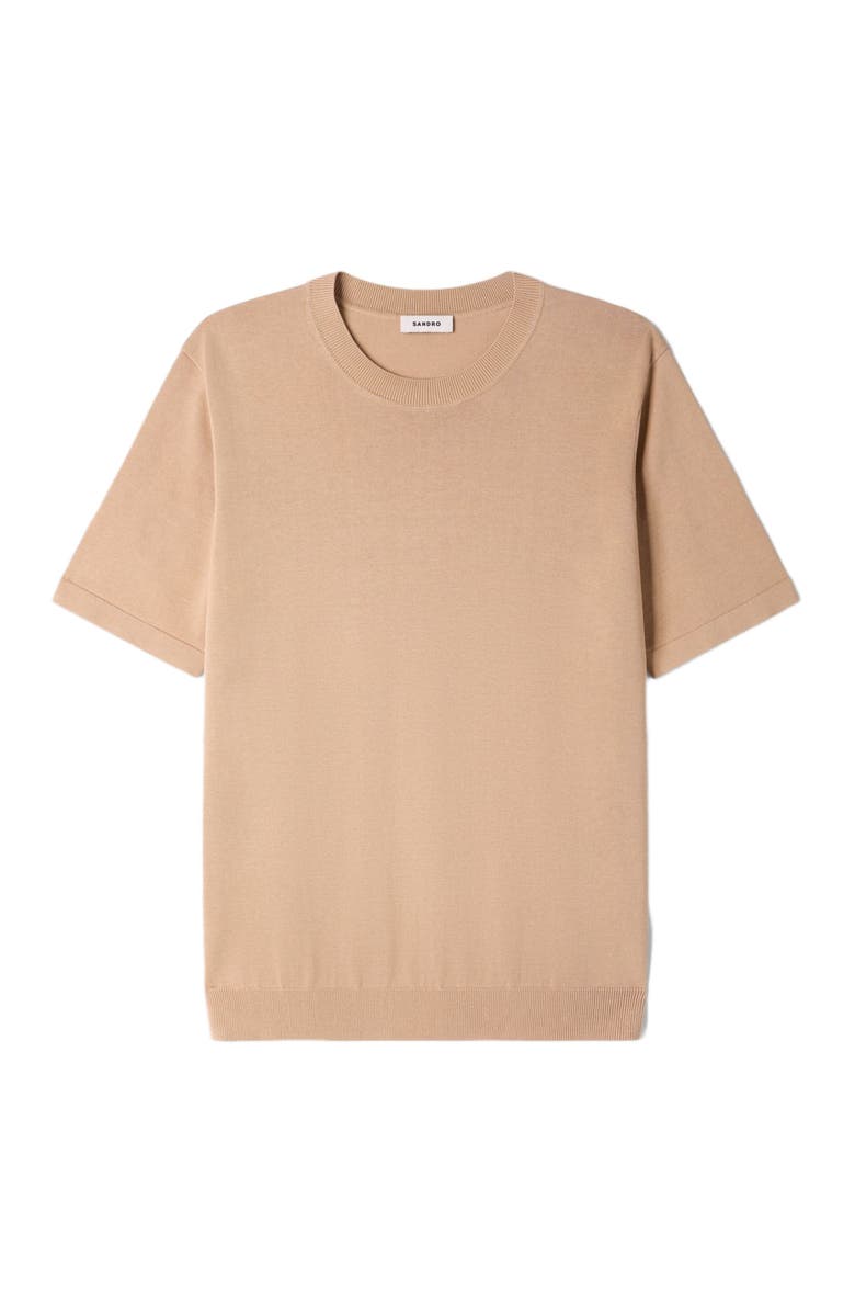 SANDRO Knitted T-shirt, Alternate, color, Cappucino