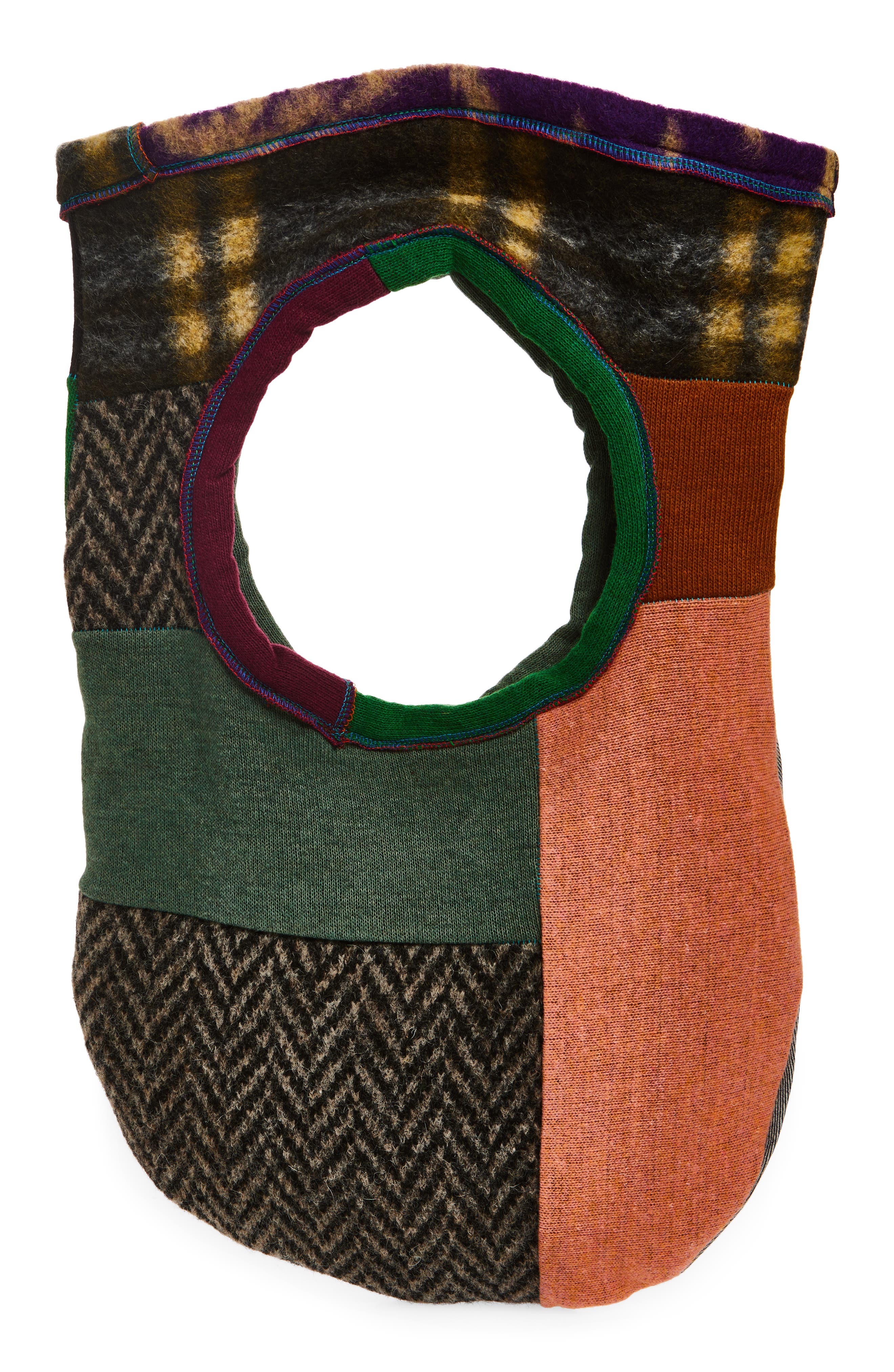 Mini System Wool Patchwork Tote, Main, color, AURORA