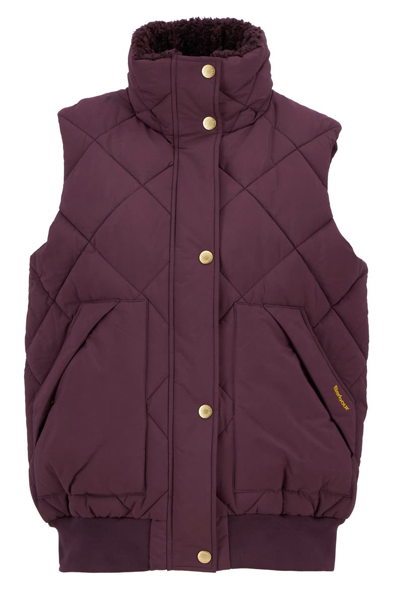 Becky Diamond Quilted Puffer Vest, Alternate, color, BLACK CHERRY/ MUTED TARTAN