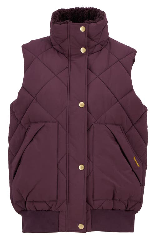 Barbour Becky Diamond Quilted Puffer Vest In Purple