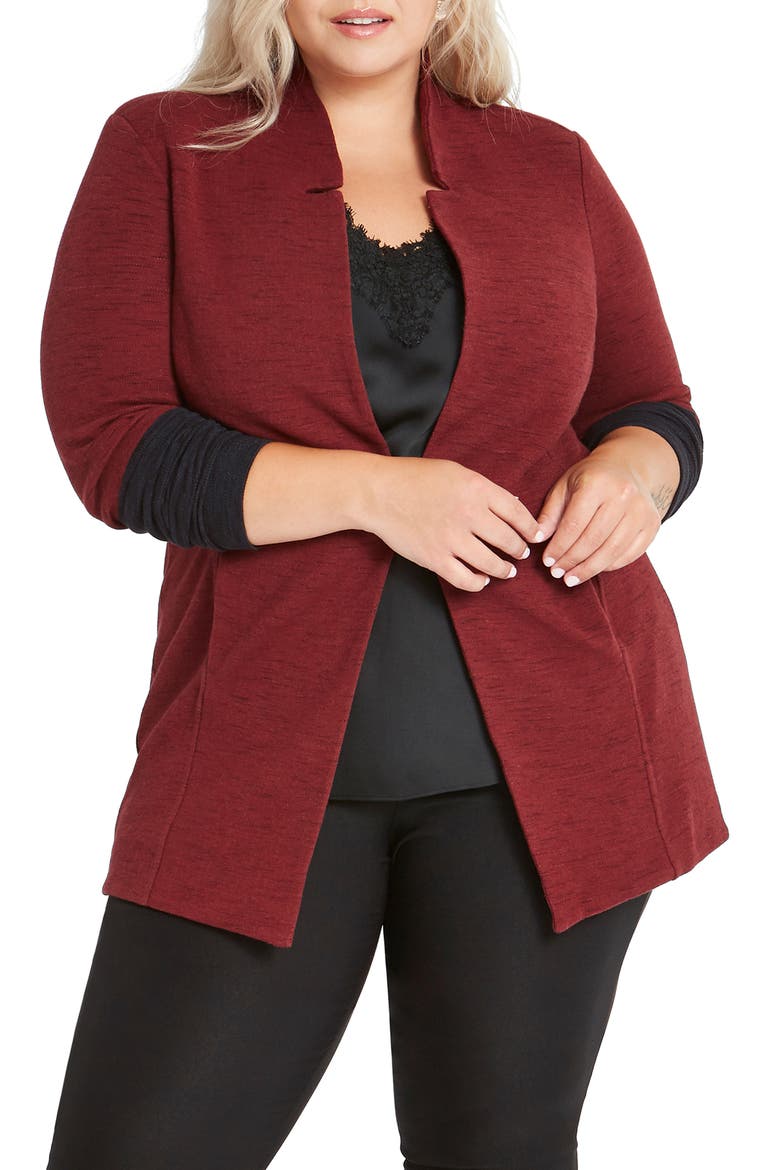 Colorblock Me Knit Jacket, Main, color, SUMAC