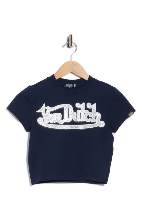 Von Dutch Graphic Logo Baby Tee In Blue