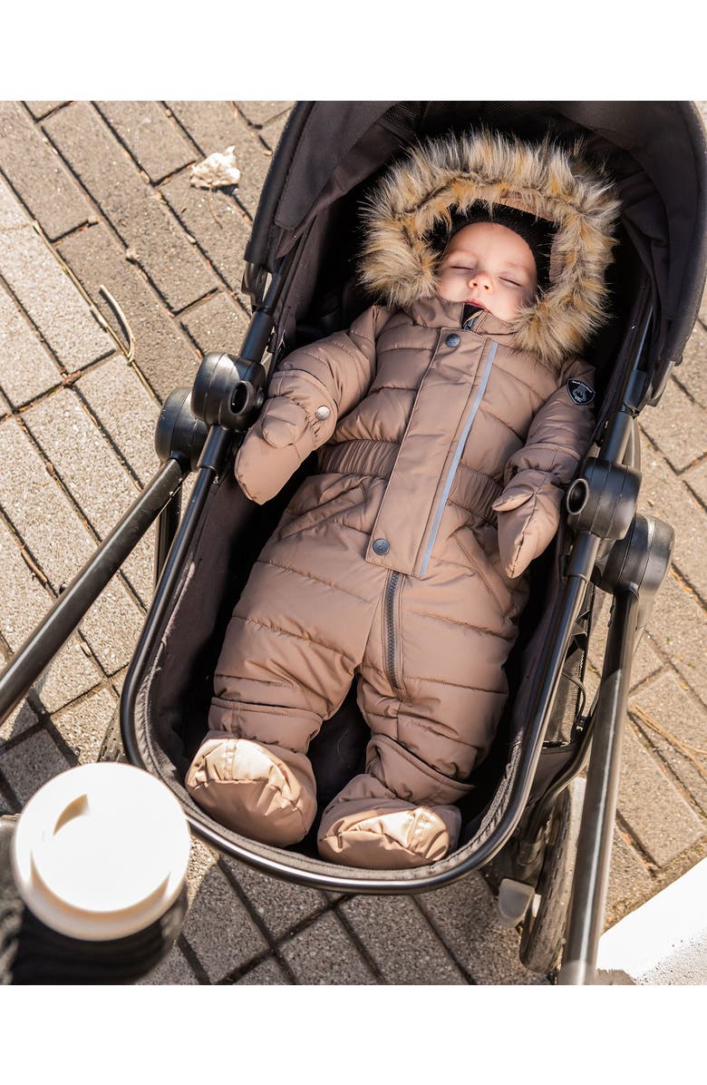 Deux par Deux Baby Unisex One Piece Baby Snowsuit Coffee, Alternate, color, 