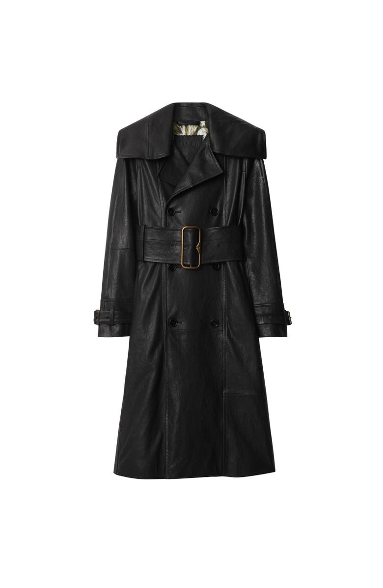 Burberry Leather Coat, Alternate, color, 