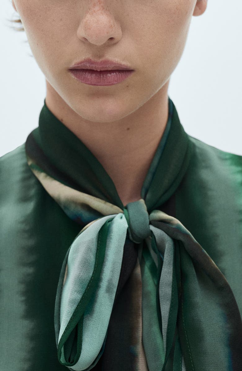 MANGO Printed Pussybow Top, Alternate, color,