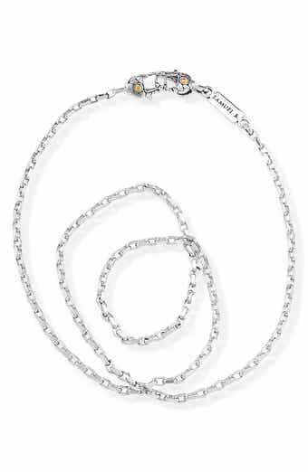 18k Gold & Sterling Silver Venetian Box Chain Necklace