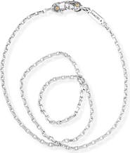 SAMUEL B. 18k Gold & Sterling Silver Venetian Box Chain Necklace