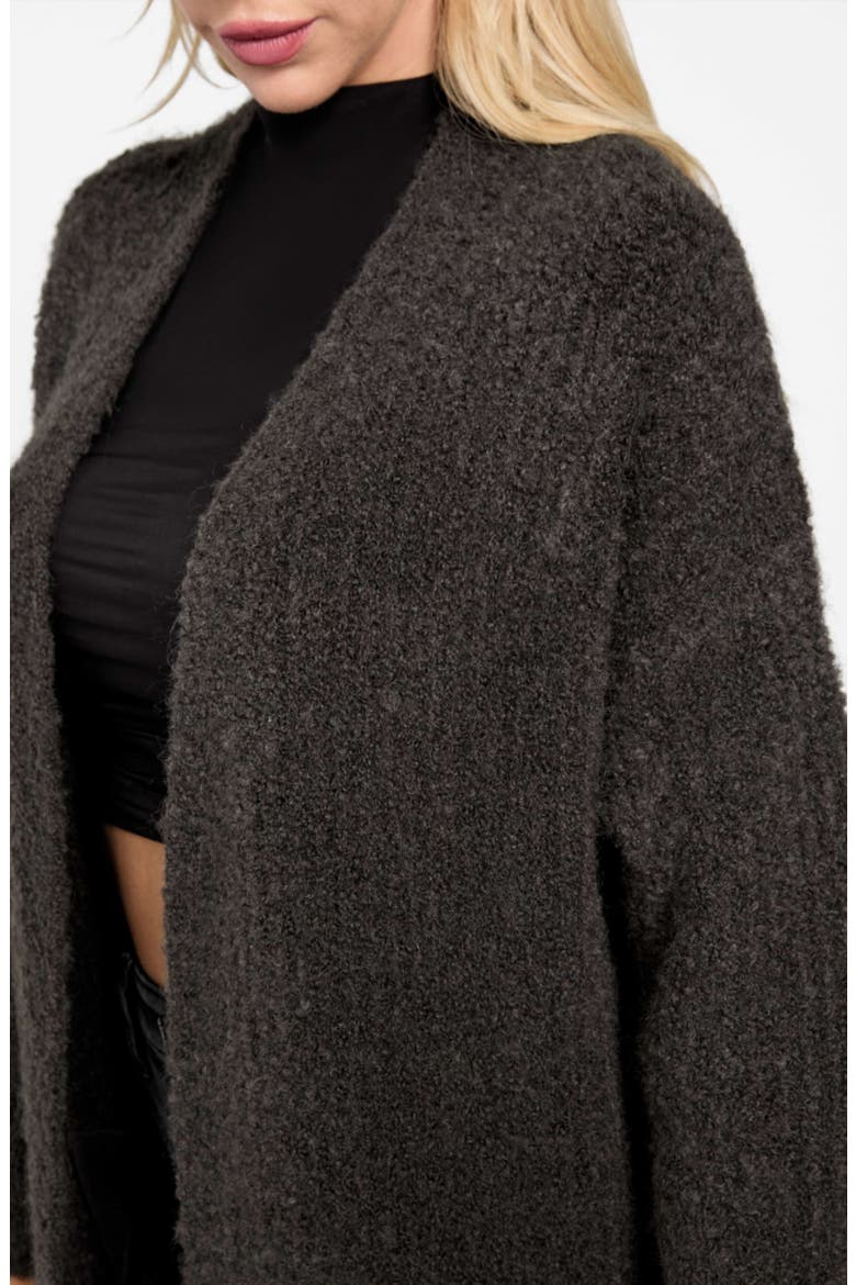 Beniko Bouclé Longline Cardigan, Alternate, color, MEDIUM BROWN