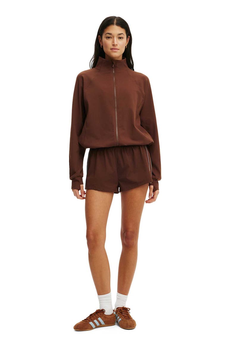 Women's Active Oversized Track Jacket, Alternate, color, Chestnut