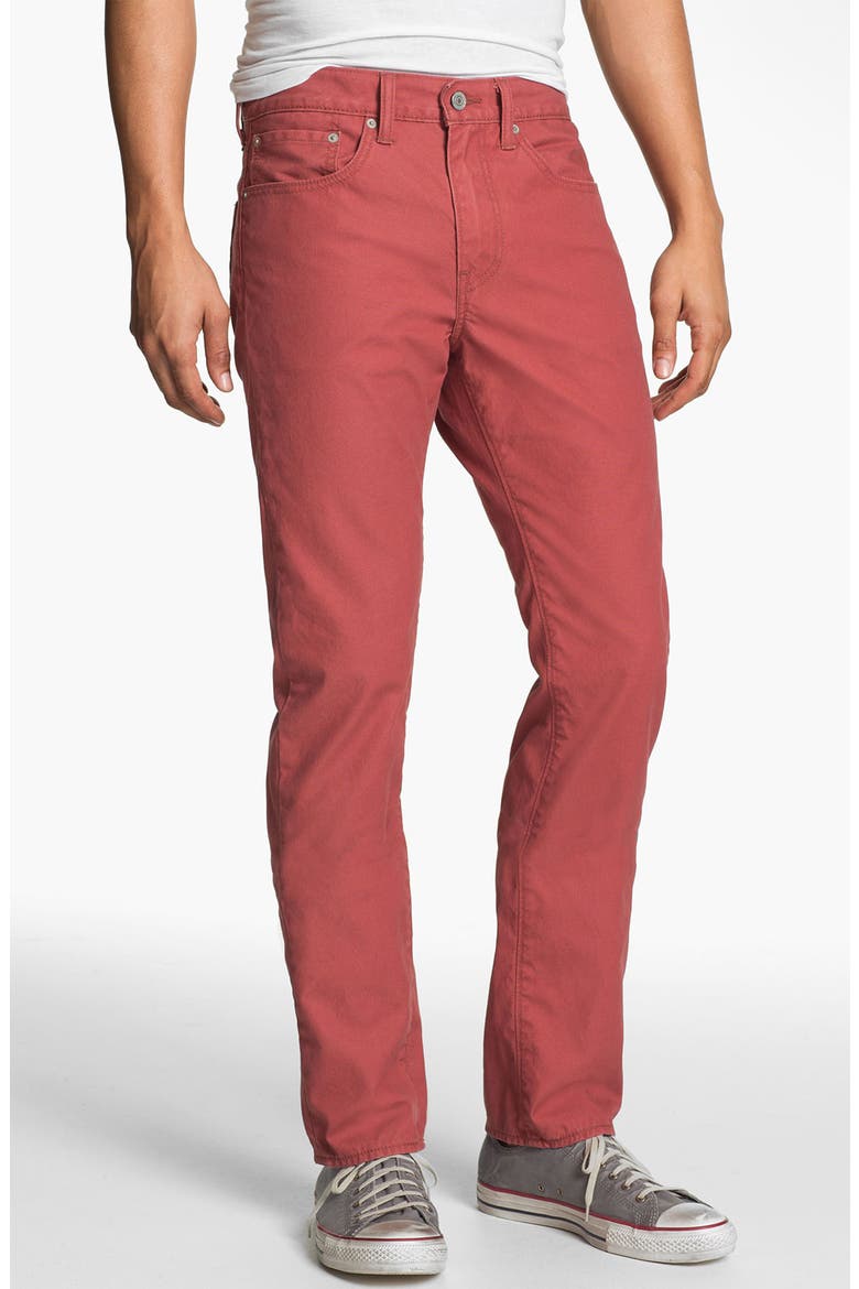 Levi's® '513™' Slim Straight Leg Canvas Pants, Main, color, COWHIDE