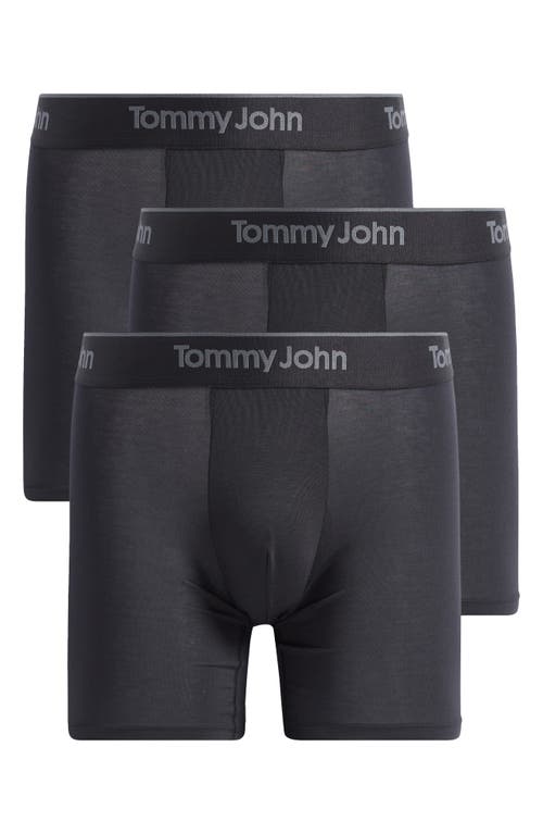 Tommy John 3-pack Second Skin 6-inch Stretch Modal Boxer Briefs In Black