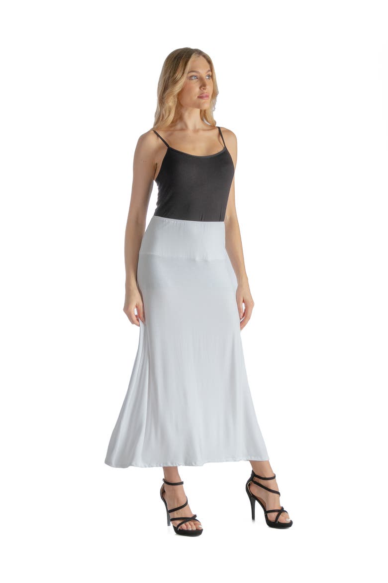 Elastic Waist Maxi Skirt, Alternate, color, White